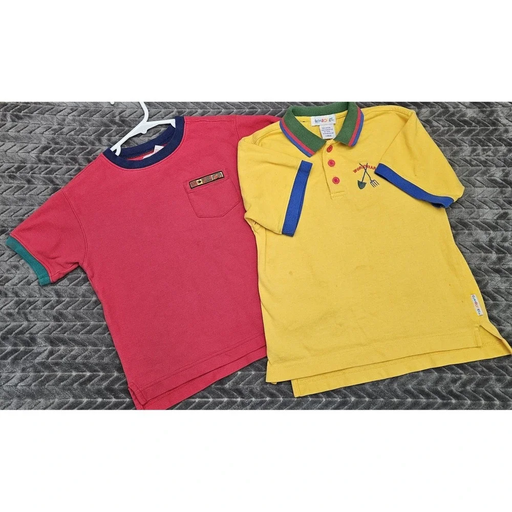 Vintage Gymboree Rainbow Tags Boy's Short Sleeve Shirts‎ Size Large *Please Read